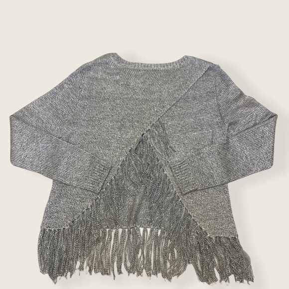 NWOT BB Dakota Jeraldine Fringe Heathered Sweater - Picture 9 of 10